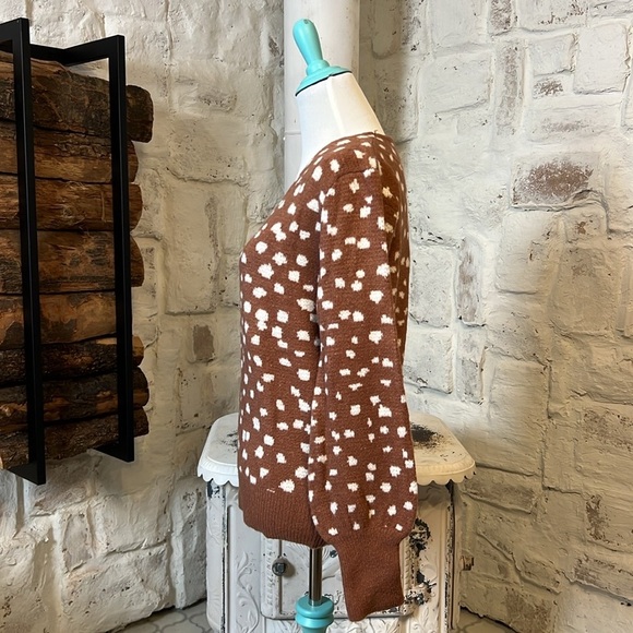NWT | Dee Elly | Spotted Fawn Sweater - Picture 4 of 6
